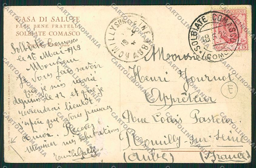 Como Solbiate ABRASA PIEGA cartolina QK3871 – retro