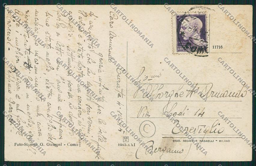 Como Turate cartolina QK3883 – retro