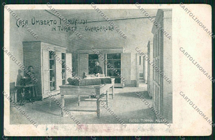 Como Turate Casa Veterani Militari PIEGHINA ABRASA cartolina QK3909 – fronte