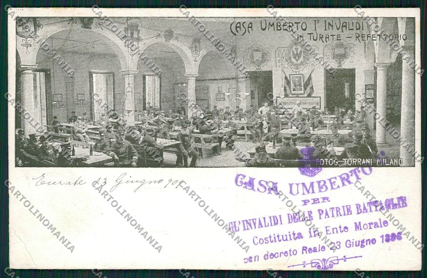 Como Turate Casa Veterani Militari PIEGA cartolina QK3916 – fronte