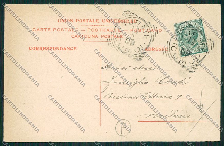 Como Turate Casa Veterani Militari PIEGA cartolina QK3916 – retro