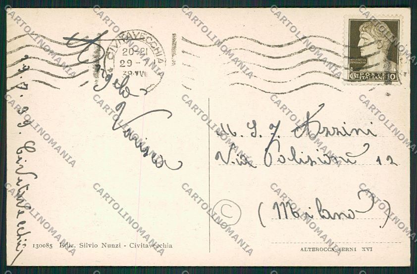 Roma Civitavecchia cartolina QK4004 – retro