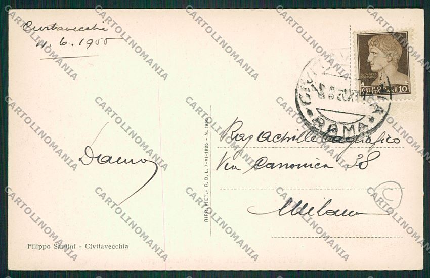 Roma Civitavecchia cartolina QK4005 – retro
