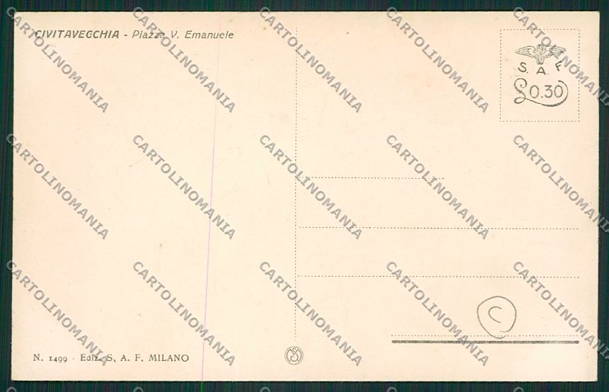 Roma Civitavecchia cartolina QK4014 – retro