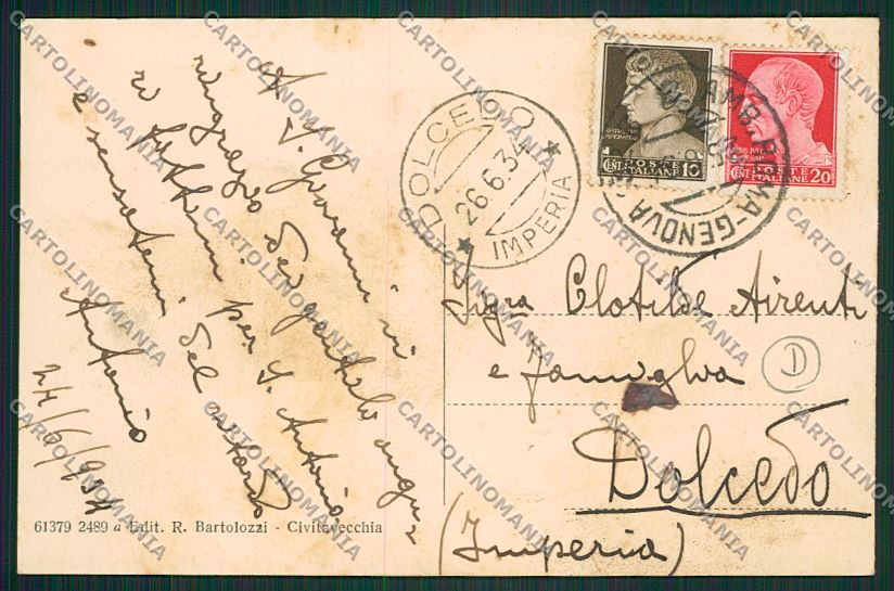 Roma Civitavecchia cartolina QK4015 – retro