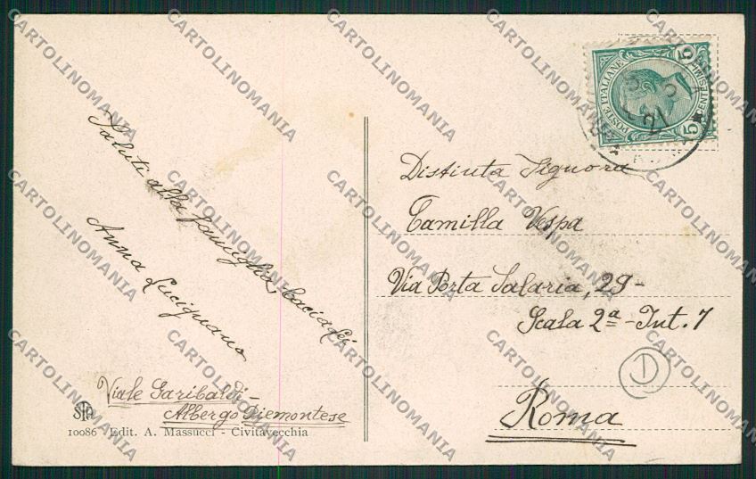 Roma Civitavecchia cartolina QK4016 – retro