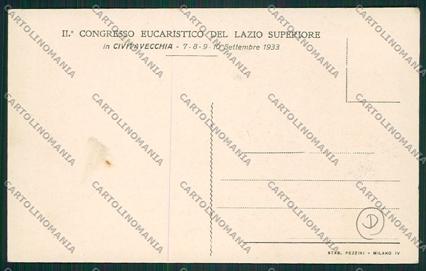 Roma Civitavecchia Congresso Eucaristico cartolina QK4017 – retro
