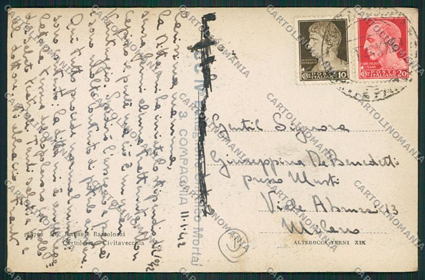 Roma Civitavecchia cartolina QK4023 – retro