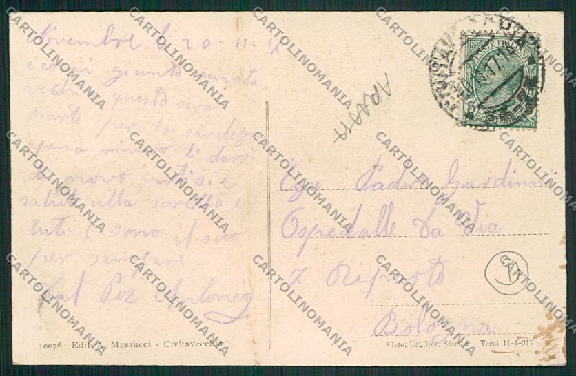 Roma Civitavecchia ABRASA cartolina QK4026 – retro