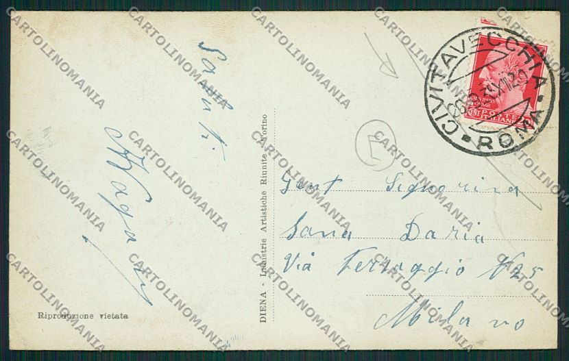 Roma Civitavecchia PIEGA cartolina QK4033 – retro