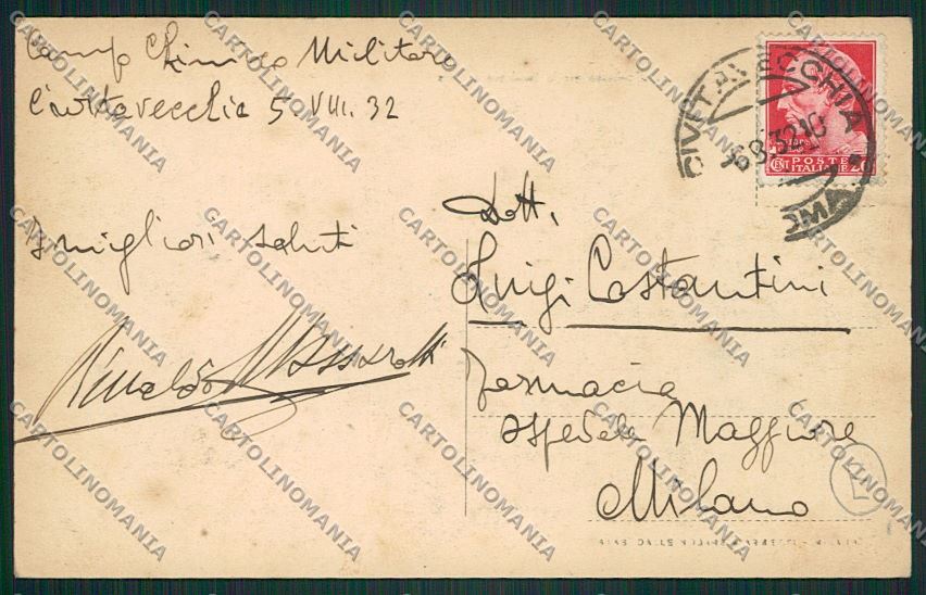 Roma Civitavecchia cartolina QK4035 – retro