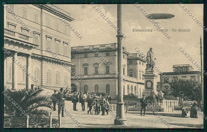 Roma Civitavecchia Garibaldi Dirigibile cartolina QK4054 – fronte