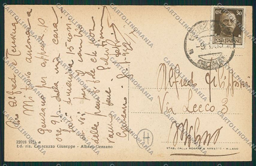 Roma Genzano cartolina QK4066 – retro