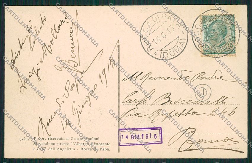 Roma Rocca di Papa cartolina QK4073 – retro