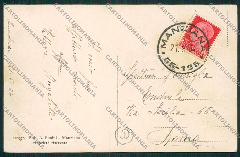 Roma Manziana cartolina QK4089 – retro