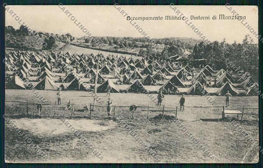 Roma Manziana Militari PIEGA cartolina QK4095 – fronte