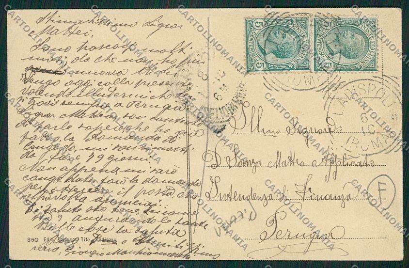 Roma Ladispoli Un Pensiero da PIEGATA cartolina QK4100 – retro