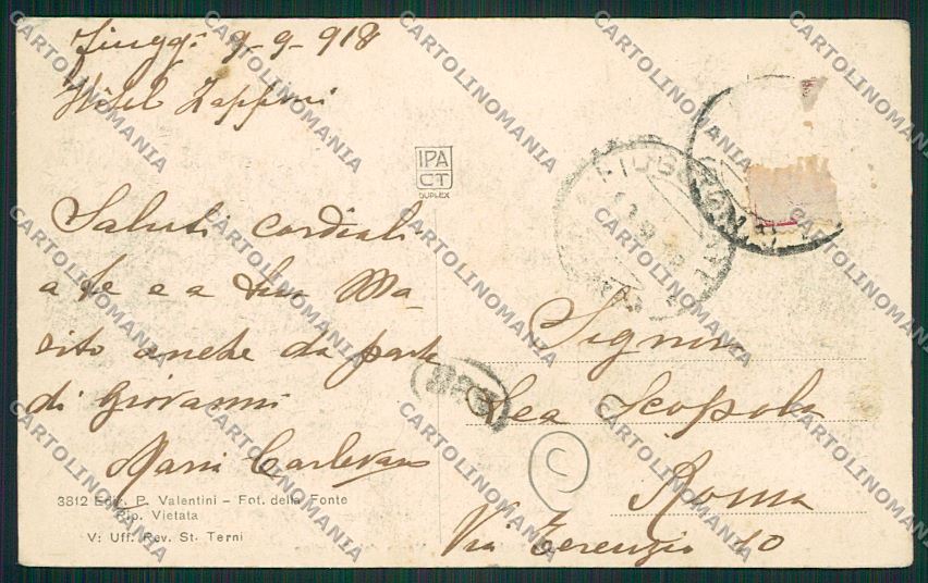 Frosinone Fiuggi cartolina QK4137 – retro