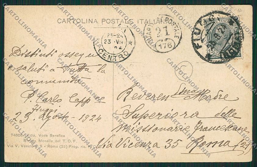 Frosinone Fiuggi cartolina QK4145 – retro