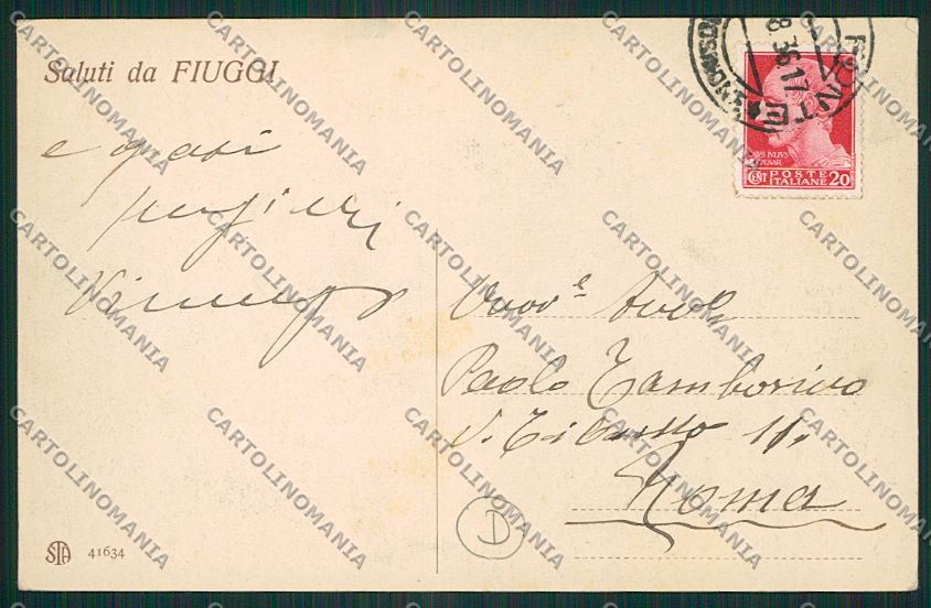 Frosinone Fiuggi Asino cartolina QK4152 – retro