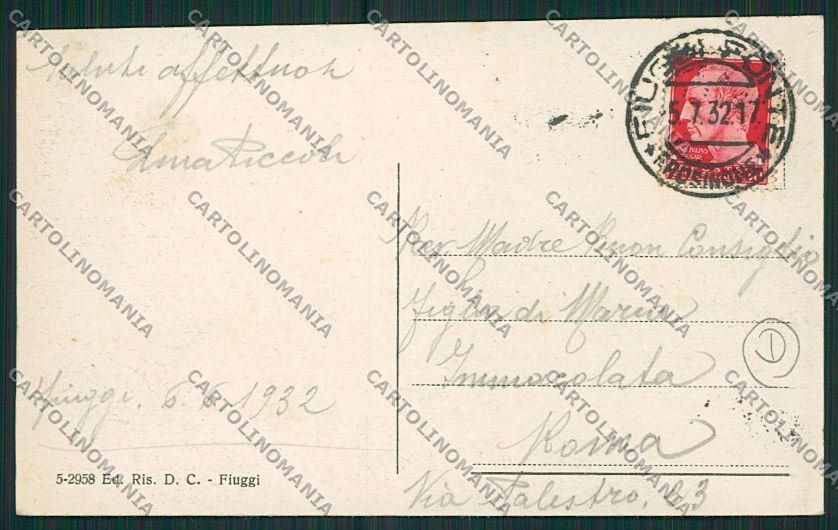 Frosinone Fiuggi cartolina QK4160 – retro