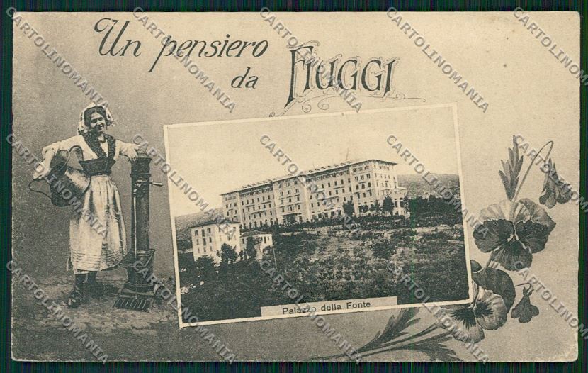 Frosinone Fiuggi Un Pensiero da PIEGHE cartolina QK4162 – fronte