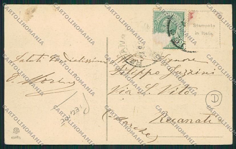 Frosinone Fiuggi Un Pensiero da PIEGHE cartolina QK4162 – retro