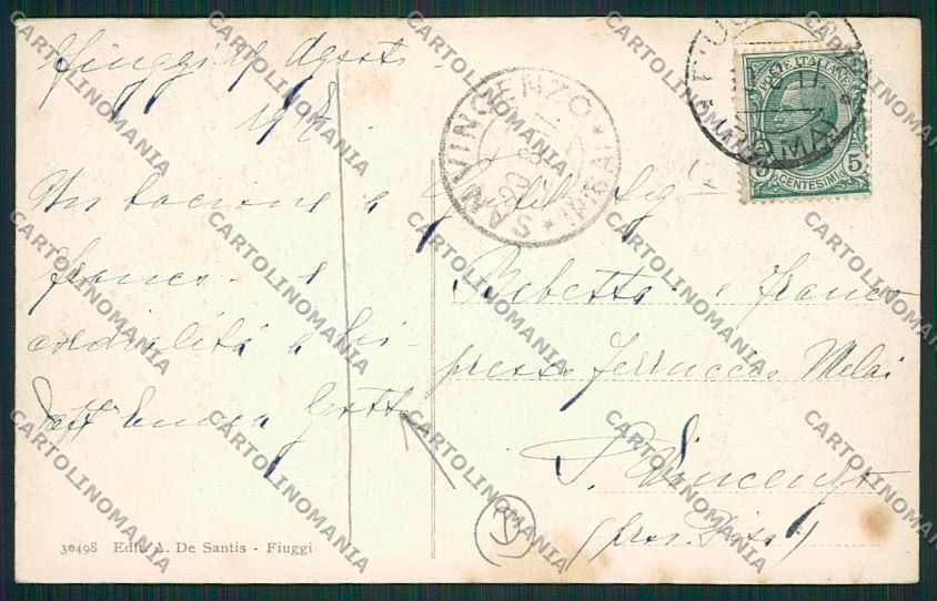 Frosinone Fiuggi PIEGA cartolina QK4167 – retro