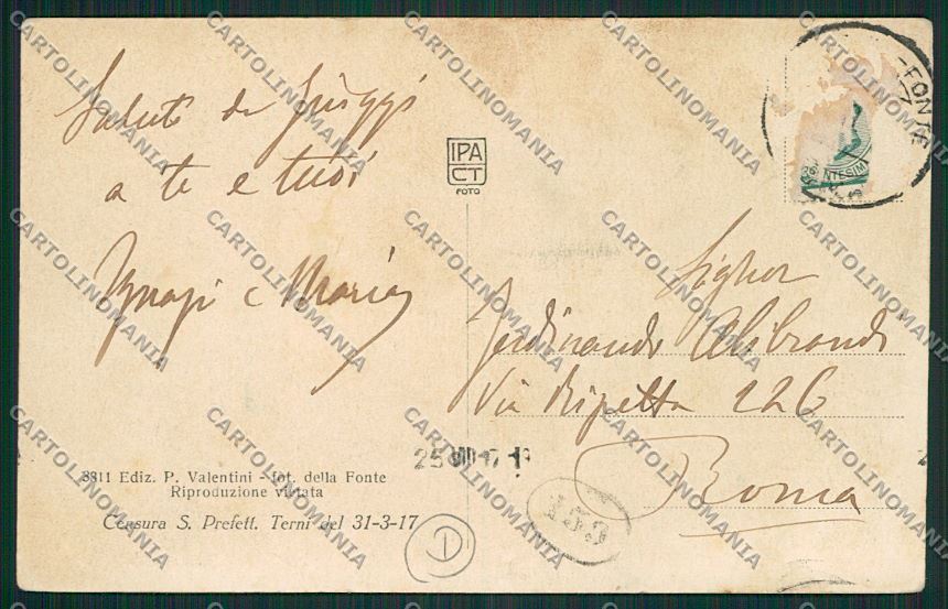 Frosinone Fiuggi cartolina QK4168 – retro