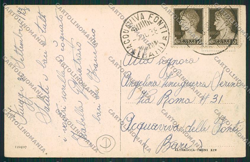 Frosinone Fiuggi cartolina QK4169 – retro