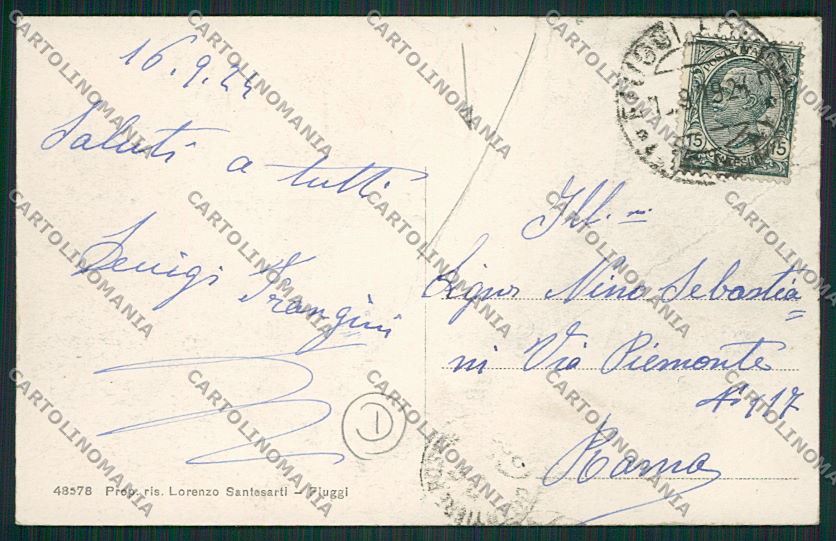 Frosinone Fiuggi Asino PIEGHE cartolina QK4170 – retro