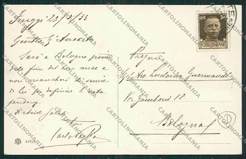 Frosinone Fiuggi Asino cartolina QK4173 – retro