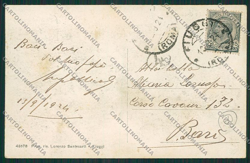 Frosinone Fiuggi Asino cartolina QK4180 – retro