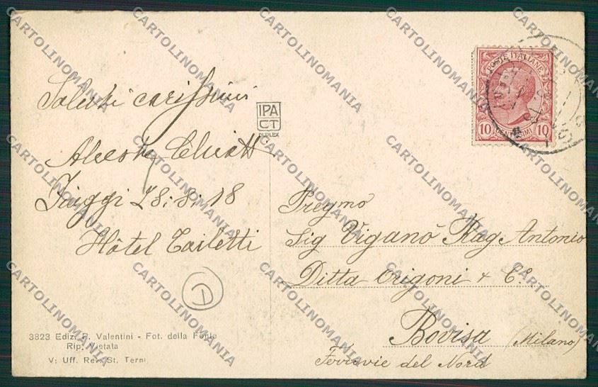 Frosinone Fiuggi Asino cartolina QK4192 – retro