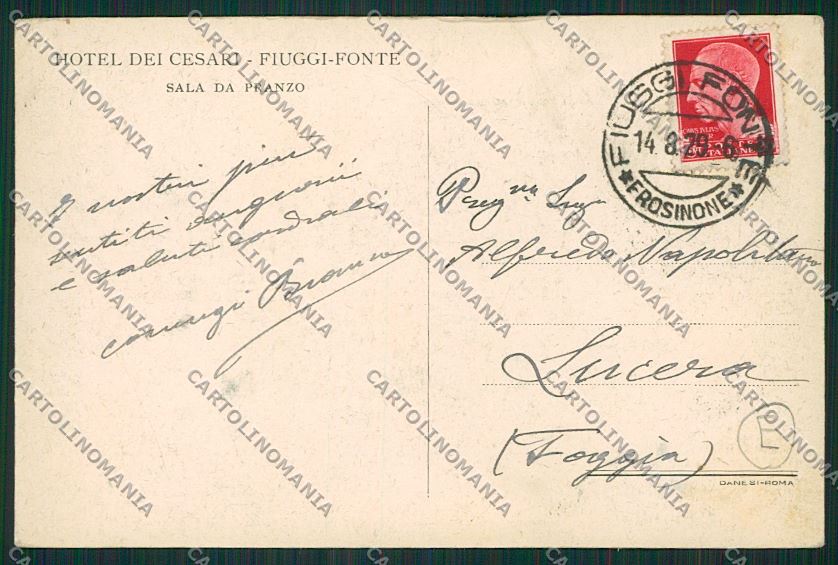 Frosinone Fiuggi cartolina QK4199 – retro