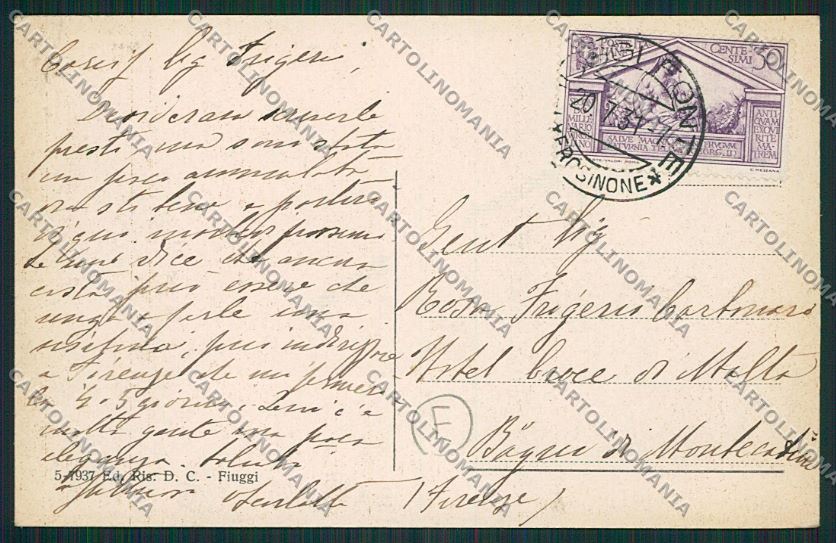 Frosinone Fiuggi cartolina QK4204 – retro