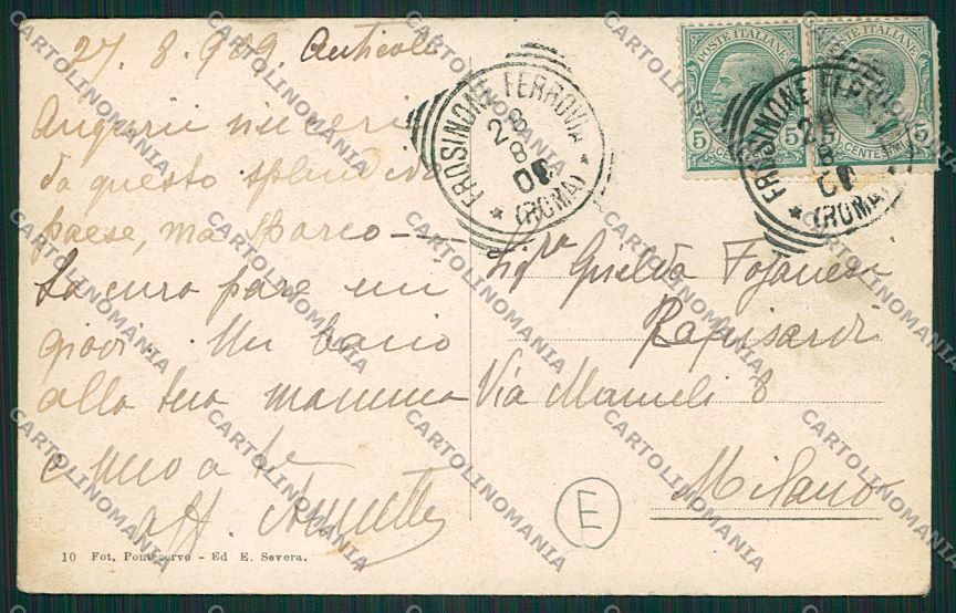 Frosinone Fiuggi cartolina QK4211 – retro