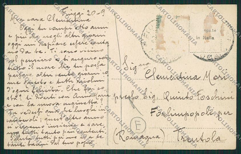 Frosinone Fiuggi Asino PIEGA cartolina QK4212 – retro
