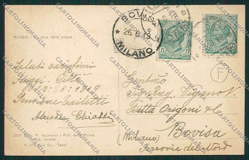 Frosinone Fiuggi cartolina QK4224 – retro