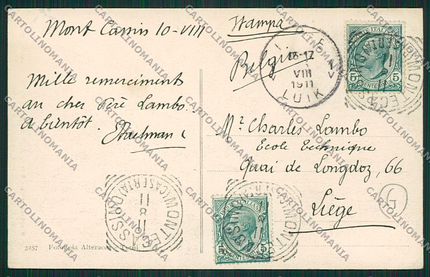 Frosinone Montecassino cartolina QK4286 – retro