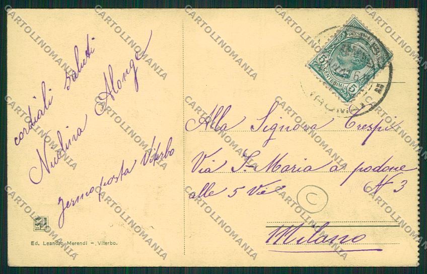Viterbo Città cartolina QK4343 – retro