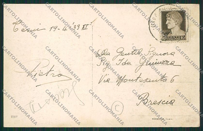 Terni Città SCOLLATA cartolina QK4414 – retro