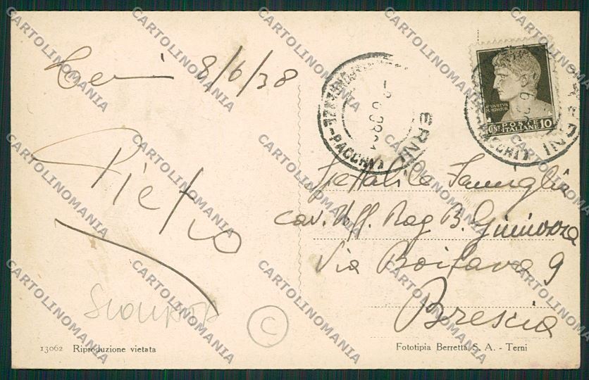 Terni Città SCOLLATA cartolina QK4416 – retro