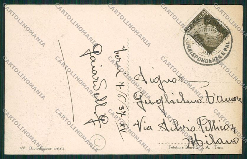 Terni Città cartolina QK4417 – retro