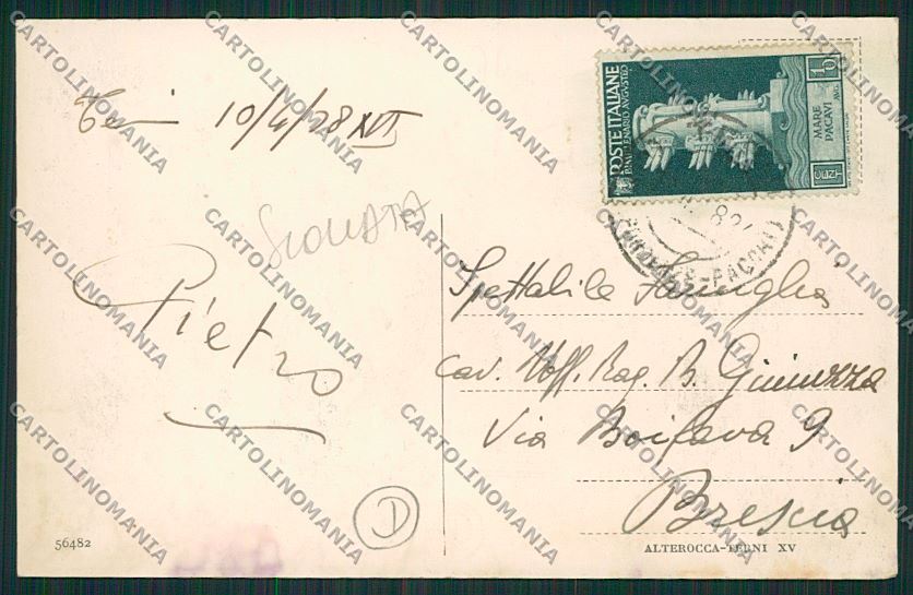 Terni Città SCOLLATA cartolina QK4435 – retro