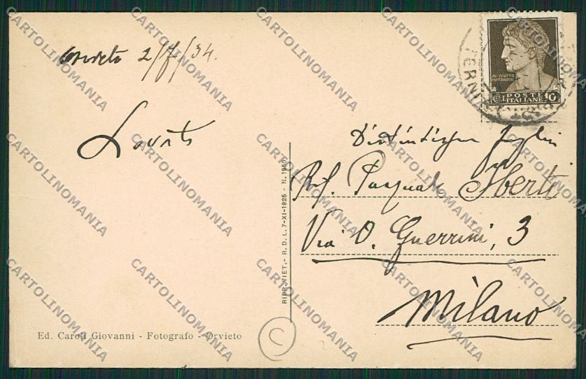 Terni Orvieto Gregge cartolina QK4487 – retro