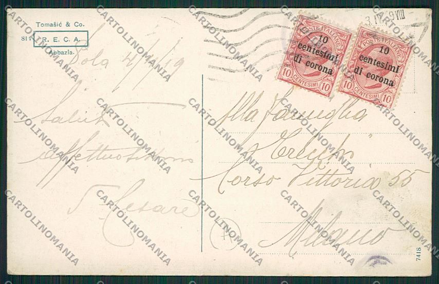 Croazia Abbazia cartolina QK4573 – retro
