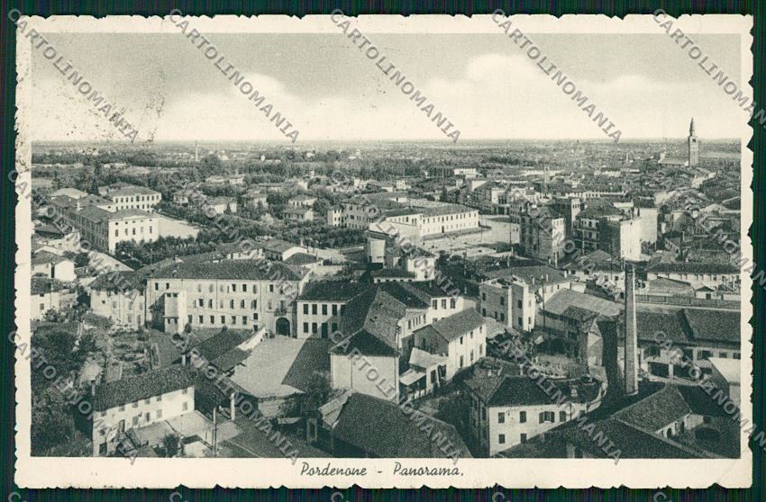 Pordenone Città PIEGA cartolina QK4583 – fronte
