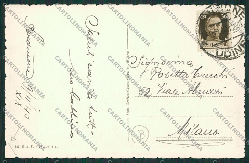 Pordenone Città PIEGA cartolina QK4583 – retro