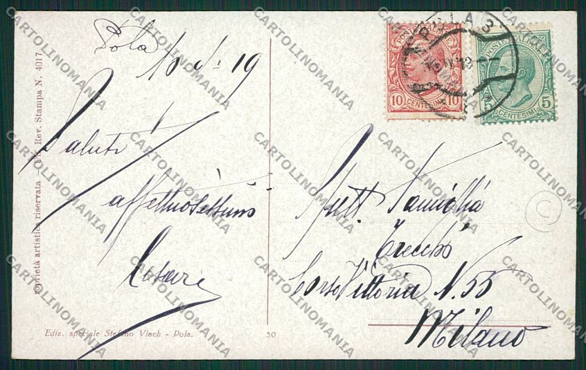 Croazia Pola cartolina QK4588 – retro